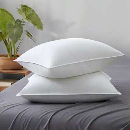 Front. Peace Nest - Peace Nest Down Alternative Bed Pillows with 100% Breathable Cotton Cover, Standard - White.