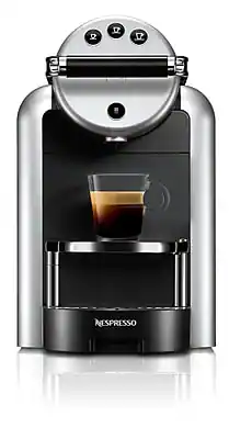 Front. Nespresso - Professional Zenius 24-Cups Coffee & Espresso Machine Combination - Aluminum.