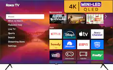 Roku TV Recommended MINI-LED 4K QLED Home What to Watch Featured Free Live TV Sports Search Live - - THE GREAT LANDMAN AMERICAN BAKING SHOW ABC NEWS LIVE Paramount+ Apps Roku NETFLIX Disney+ tv Channel Streaming Store Settings howdy ESPN Paramount+ By Roku prime video Live TV Guide + Game Console Cable Box TV frndly