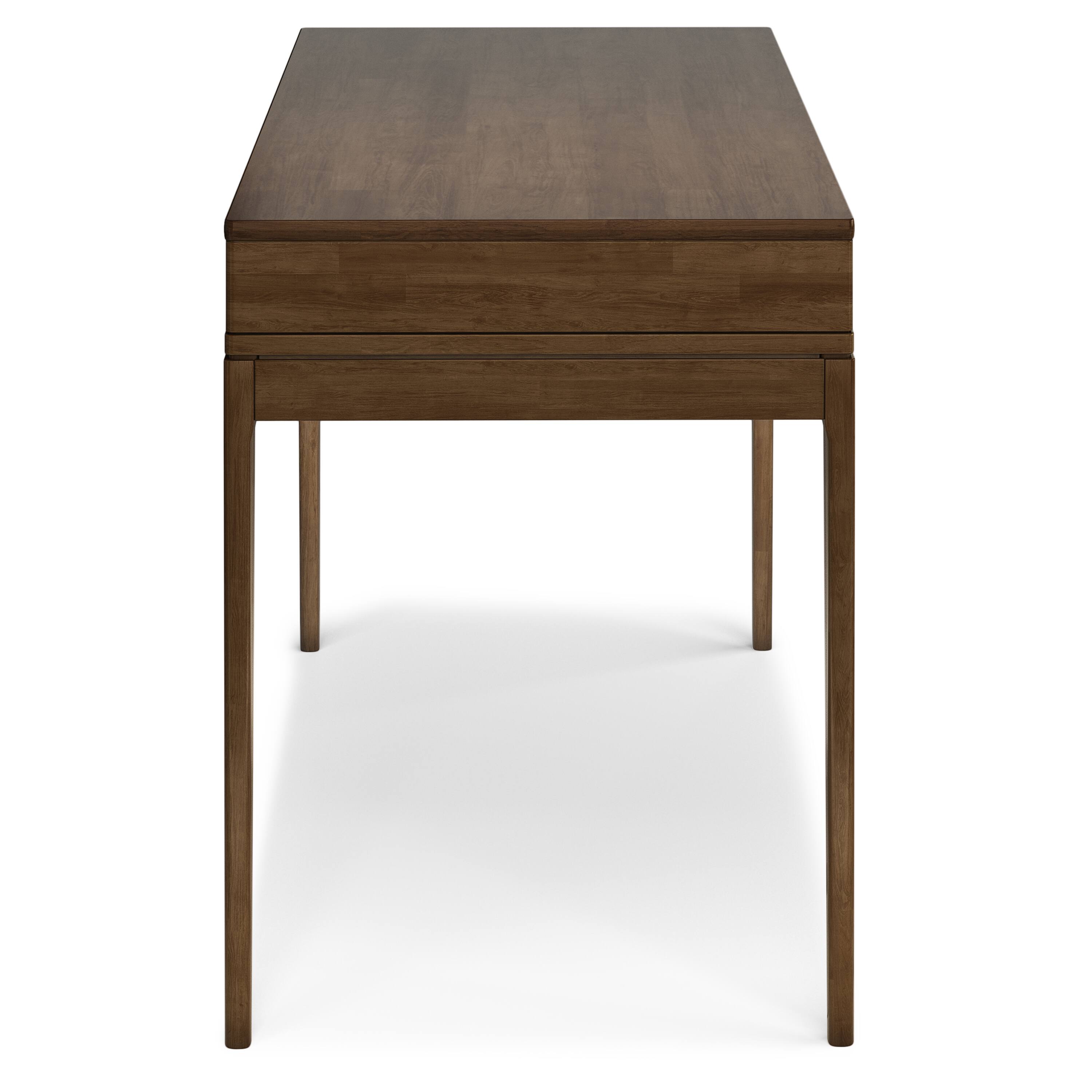 Alt View 2. Simpli Home - Harper 48 inch Wide Solid Hardwood Mid-Century Modern Small Desk in Walnut Brown - Walnut Brown.