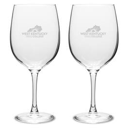 Jardine - West Kentucky Community and Technical College Two-Piece 19oz. Traditional Wine Glass Set - Multicolor