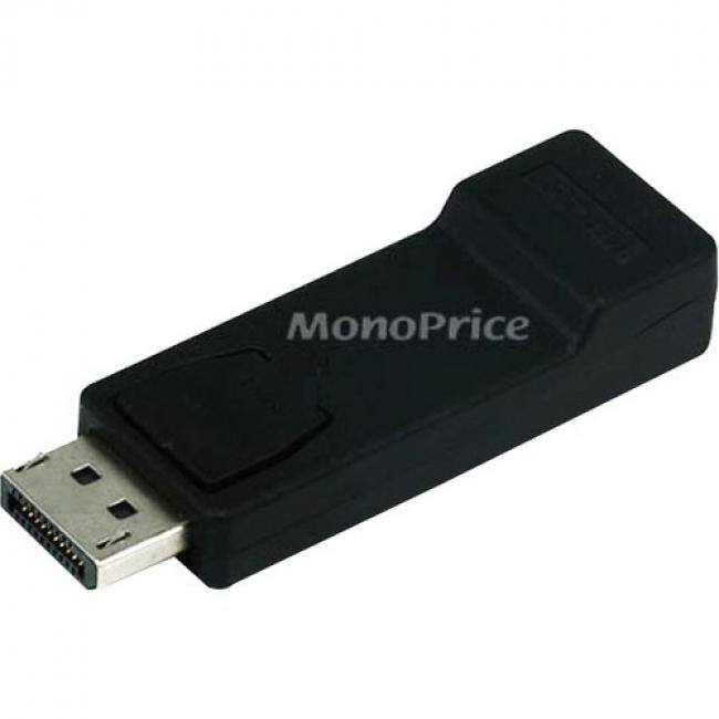 Front. Monoprice - Monoprice DP (DisplayPort) Male to HDMI Female Adapter - 1 x DisplayPort Digital Audio/Video Male - 1 x HDMI Digital - Black.