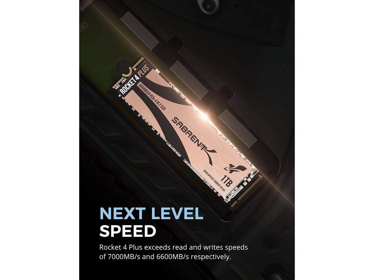 Rocket 4 Plus exceeds read and writes speeds of 7000MB/s and 6600MB/s respectively.