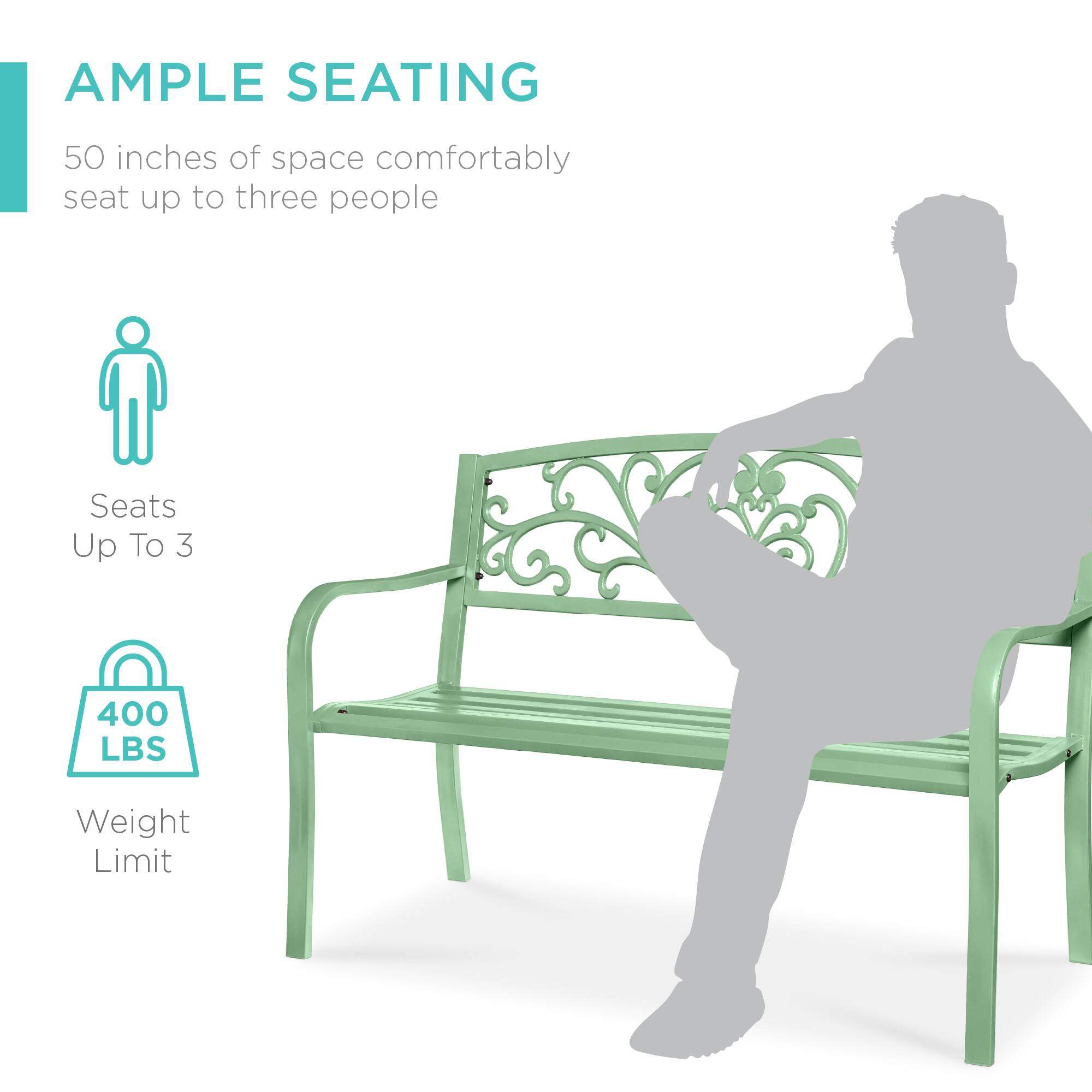 AMPLE SEATING

50 inches of space comfortably seat up to three people

Seats Up To 3

400 LBS Weight Limit