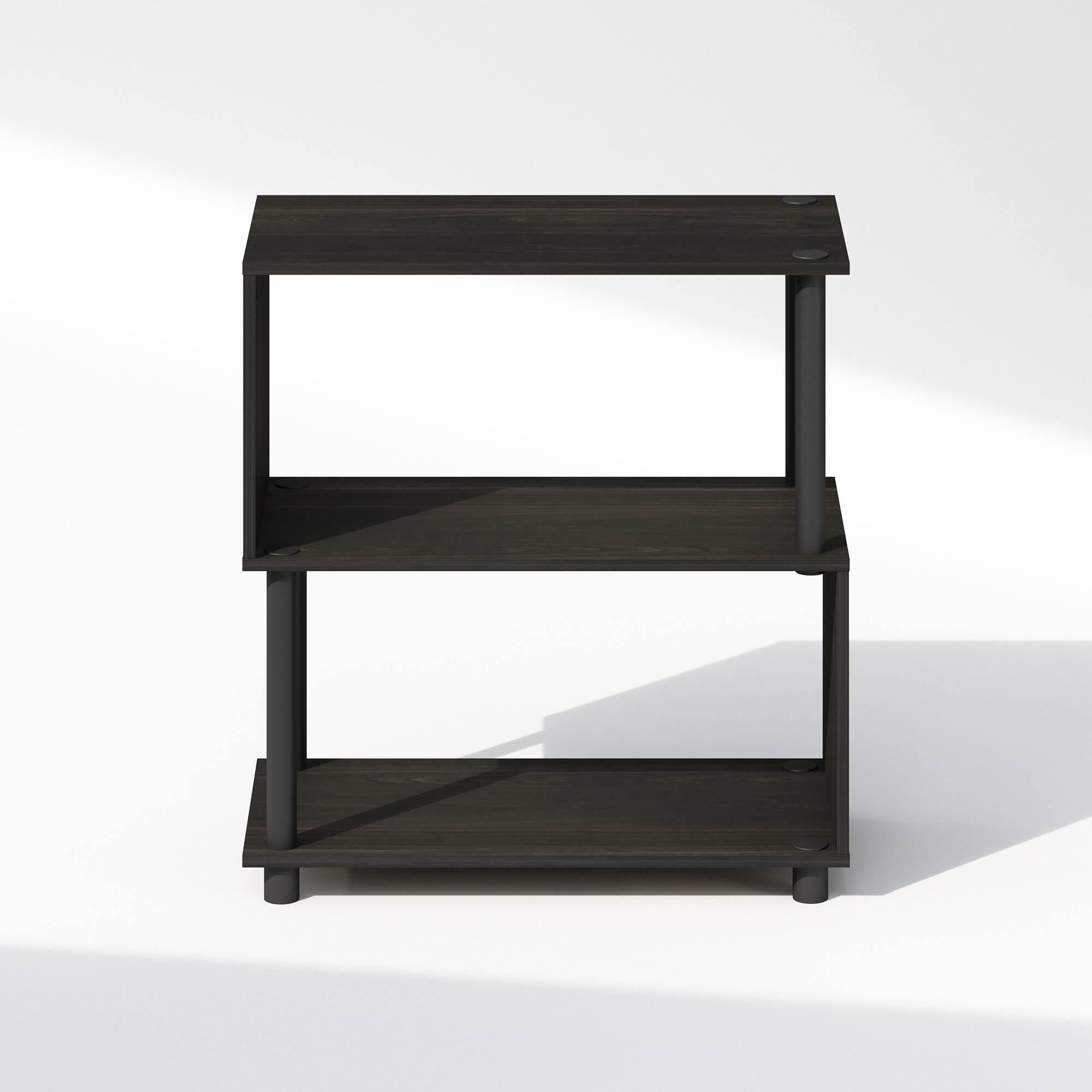 Alt View 1. Furinno - Reed 3-Tier S-Shaped Bookcase, Bookshelf - Espresso.