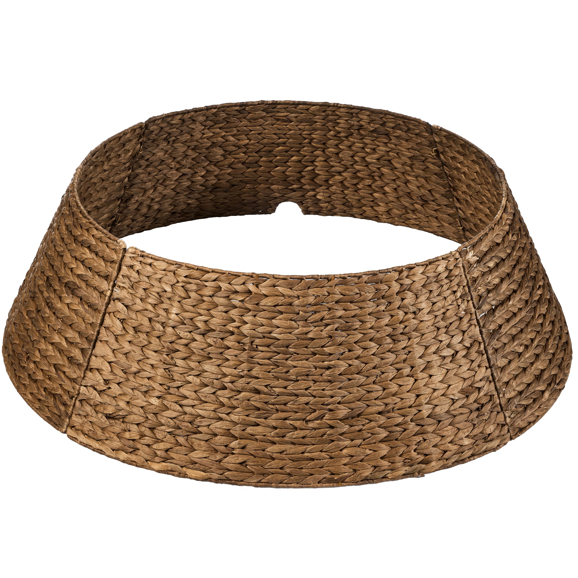 Best Choice Products - 42in Woven Hyacinth Christmas Tree Collar, Tree Skirt Accessory w/ Cord Cut-Out - Chestnut - Chestnut – Classic Weave