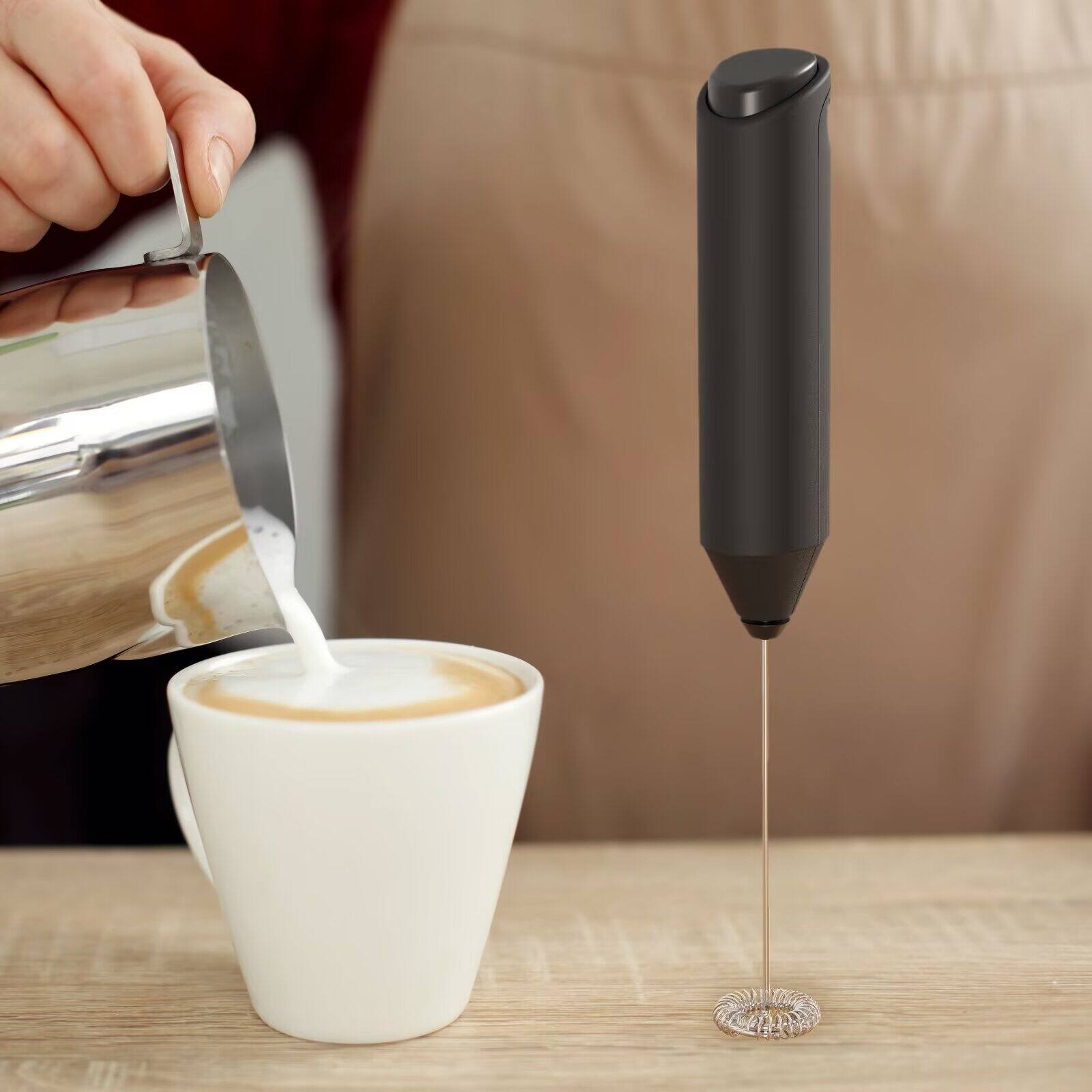 Left. Tooloton - Handheld Milk Frother, Mini Foam Maker for Coffee, Matcha and Hot Chocolate, Stand Not Included, Black - Black.
