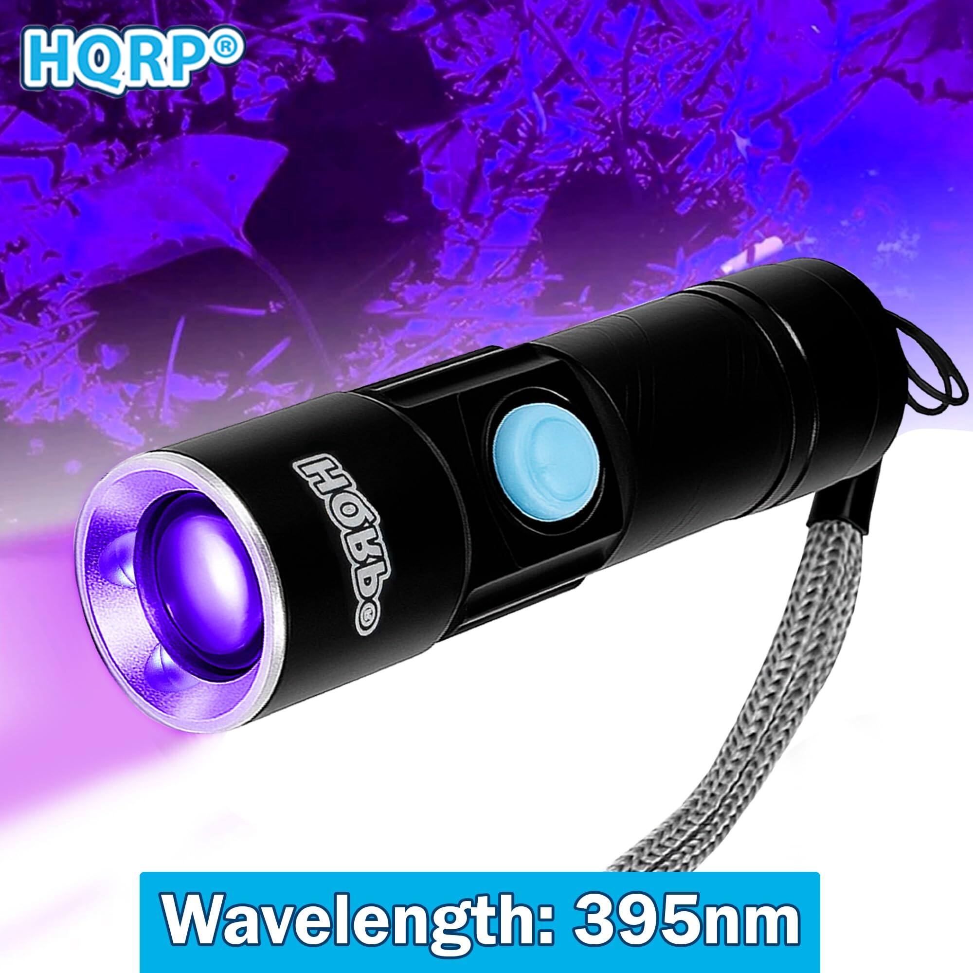 HQRP Rechargeable 395 nm UV Pocket Flashlight with Direct USB Plug