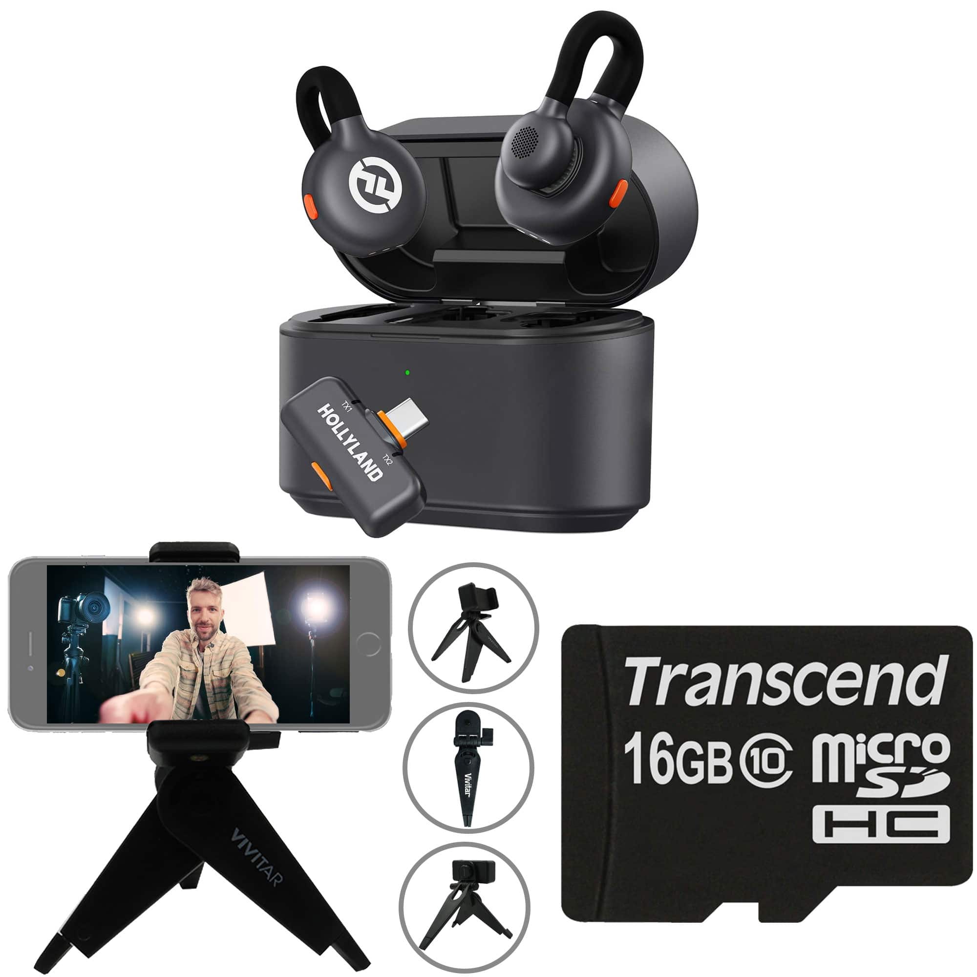 HOLLYLAND LARK M2S Combo Mic System with USB C to Lightning