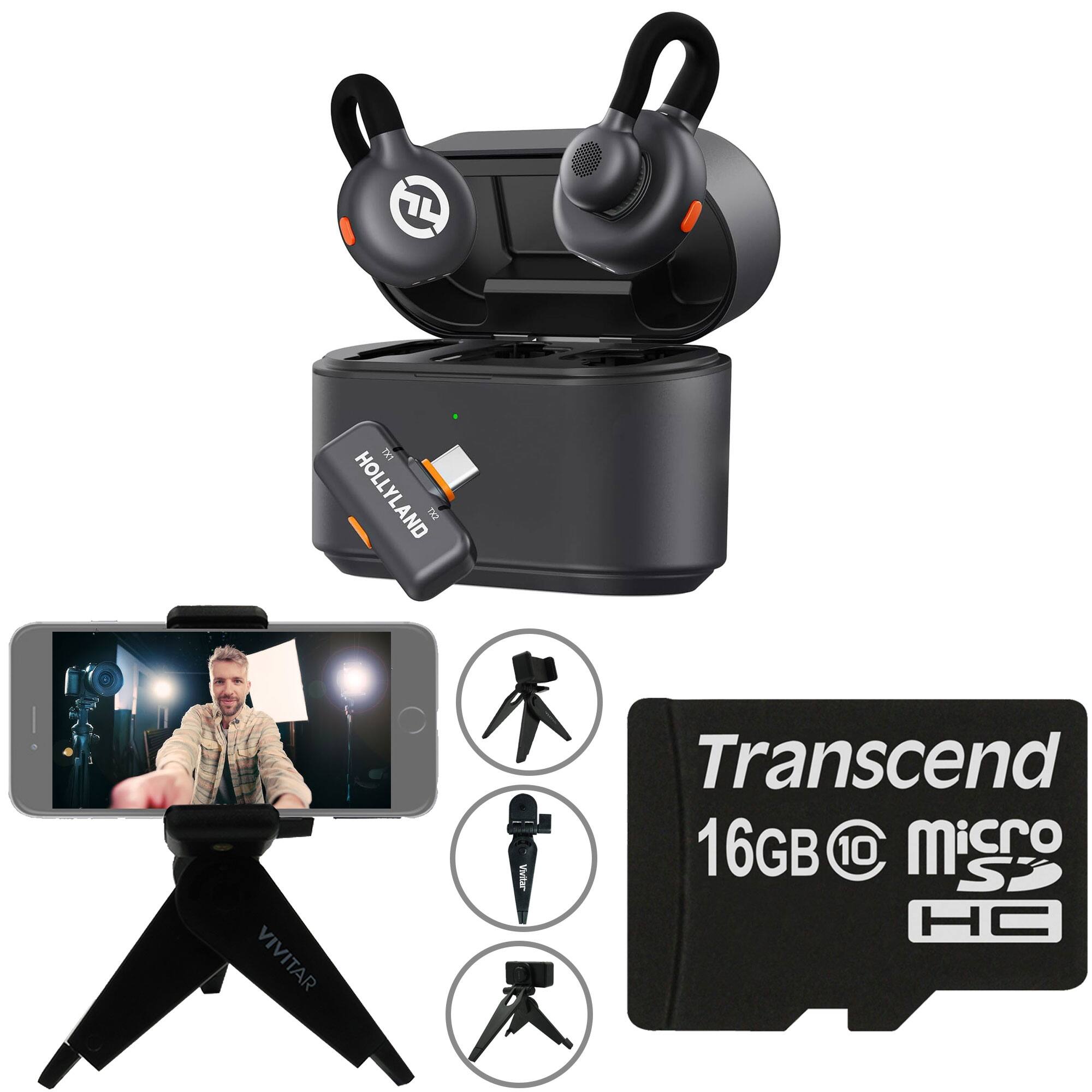 HOLLYLAND - LARK M2S DUO Microphone System with USB-C for Mobile Devices Video Kit