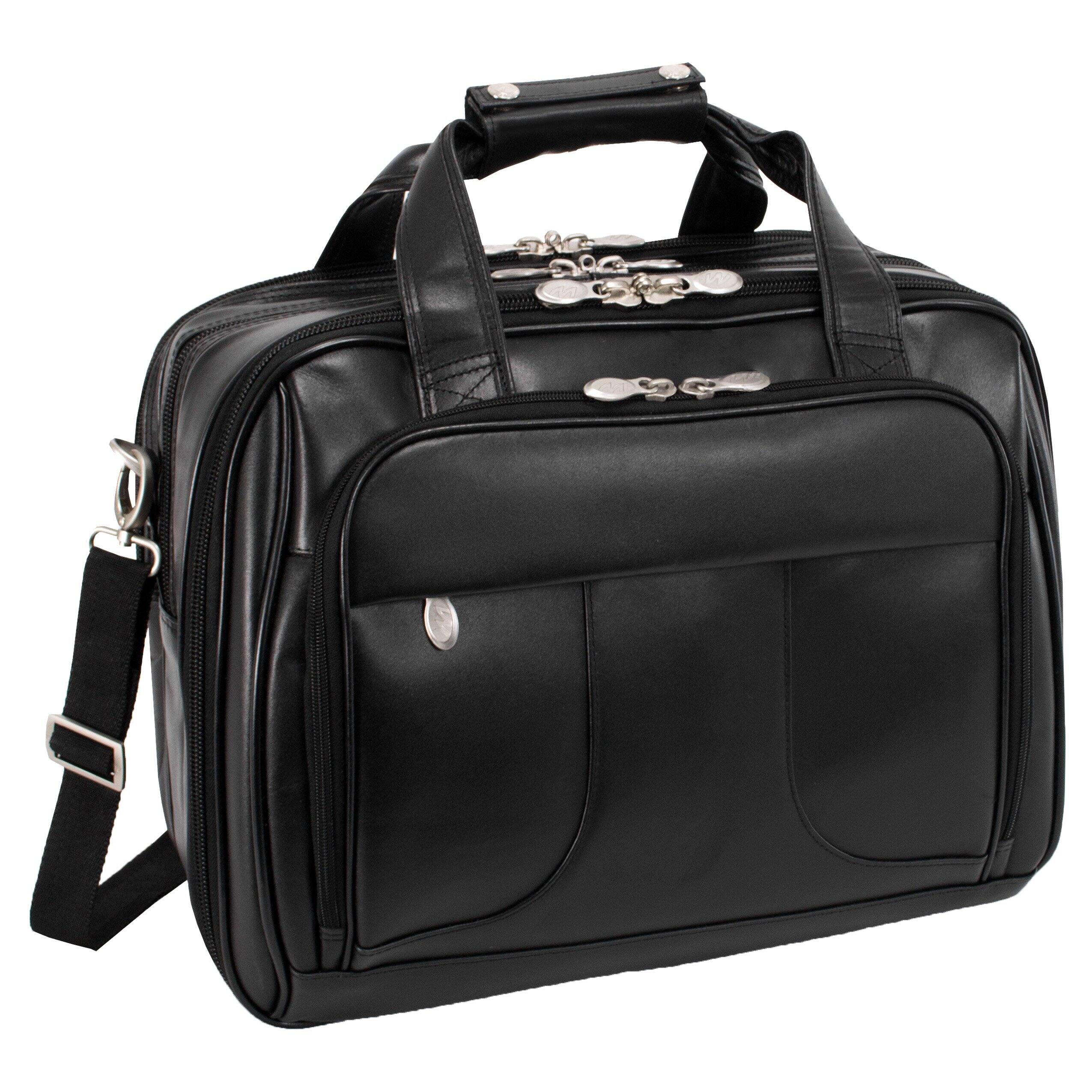 Alt View 2. McKleinUSA - 17-inch Laptop Leather Detachable Wheeled Overnight Case Removable Briefcase Chicago - Black.