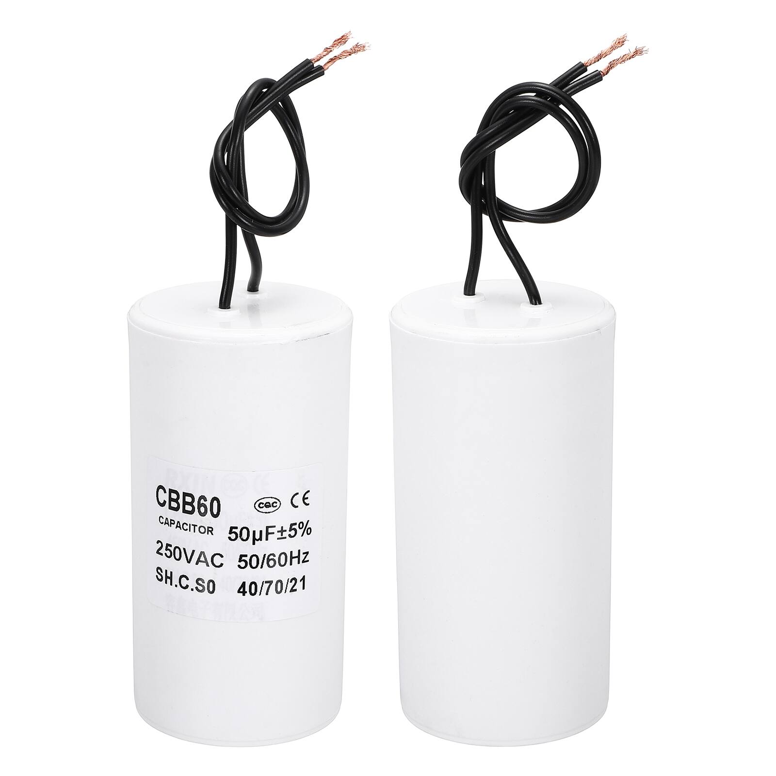 CBB60 Capacitor 50µF±5% 250VAC 50/60Hz SH.C.SO 40/70/21