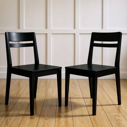 Front. Grain & Grove - Crew Dining Chair, 2 Pack, Black - Black.