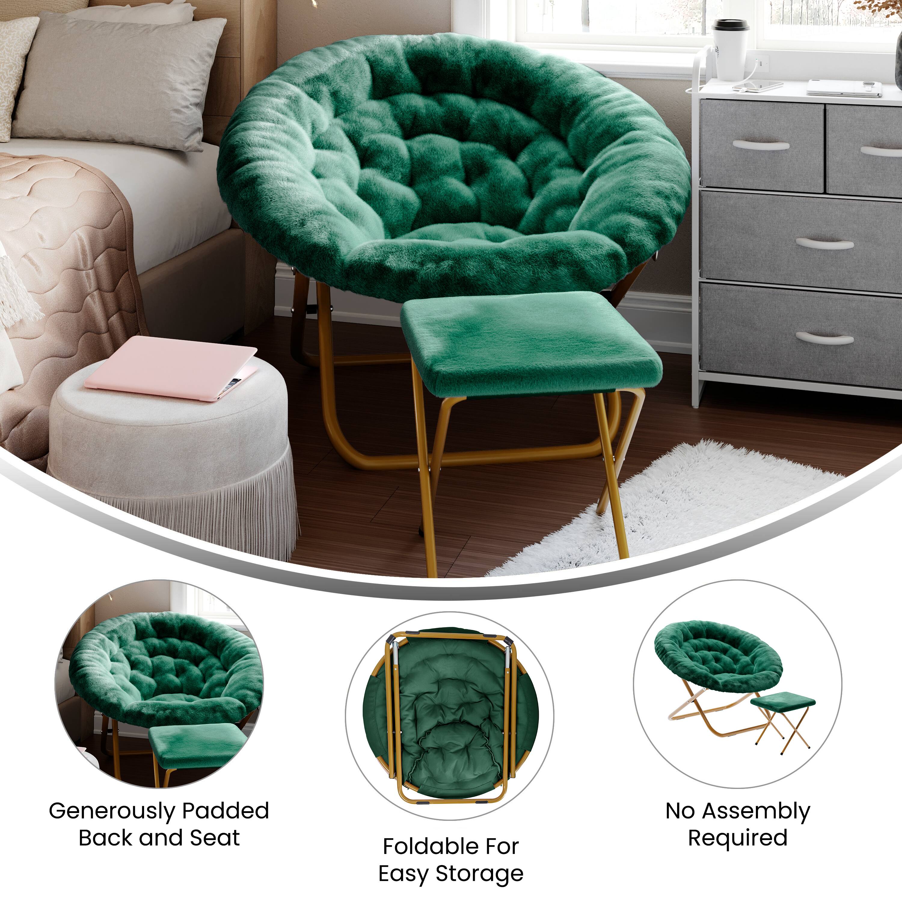 Generously Padded Back and Seat  
Foldable For Easy Storage  
No Assembly Required