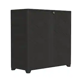 Yardgrace - Diamond-Shaped Outdoor Storage Cabinet, Space-Saving for Balcony, Patio & Entryway Small Item Organization,Resin - Black