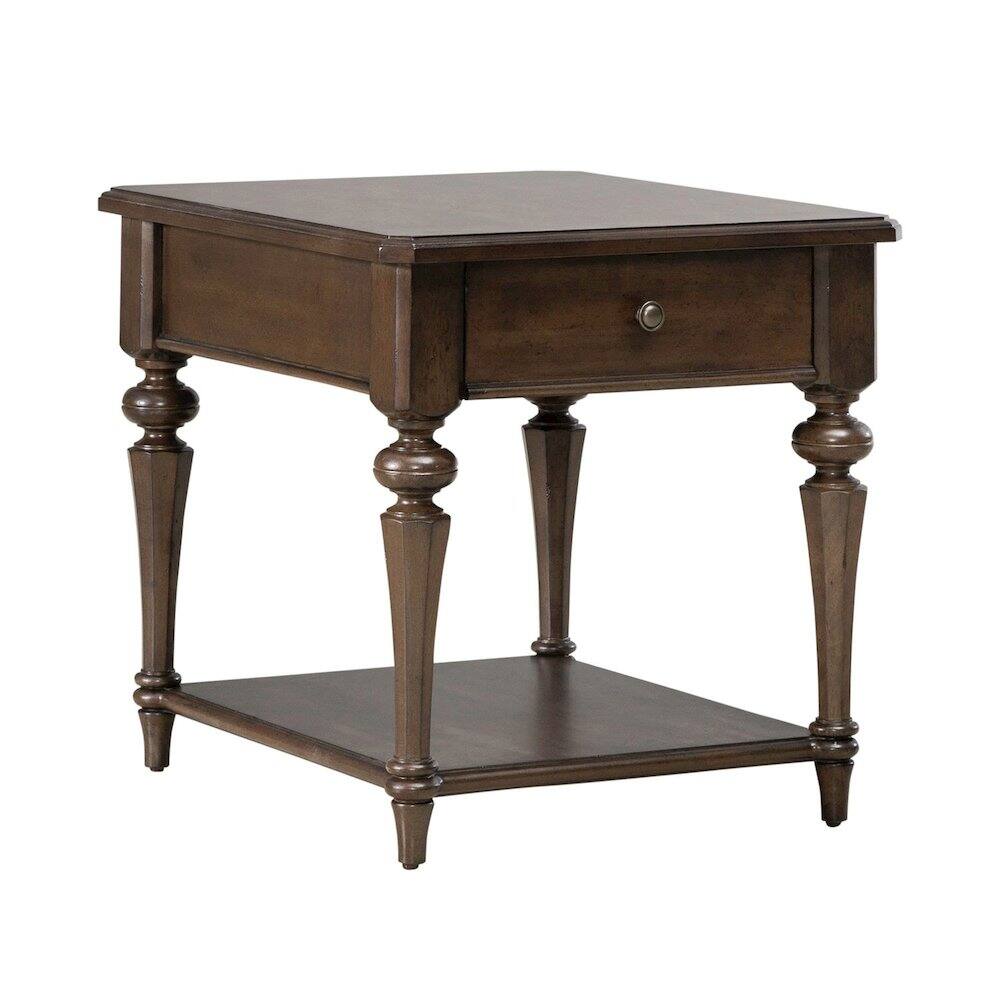 Alt View 2. Liberty Furniture Industries - Arden Road Living Room Drawer End Table - Satin Cherry - Satin Cherry Brown.