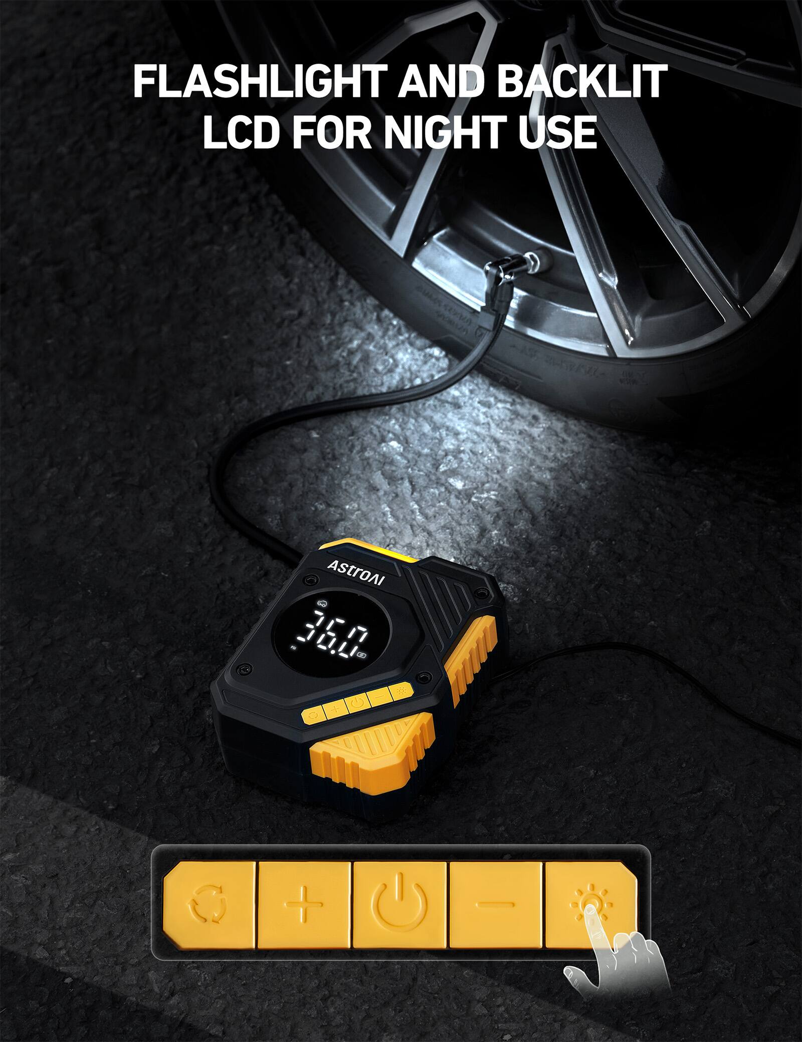 FLASHLIGHT AND BACKLIT LCD FOR NIGHT USE, ASTRON, LIL C + - C 1, + G C