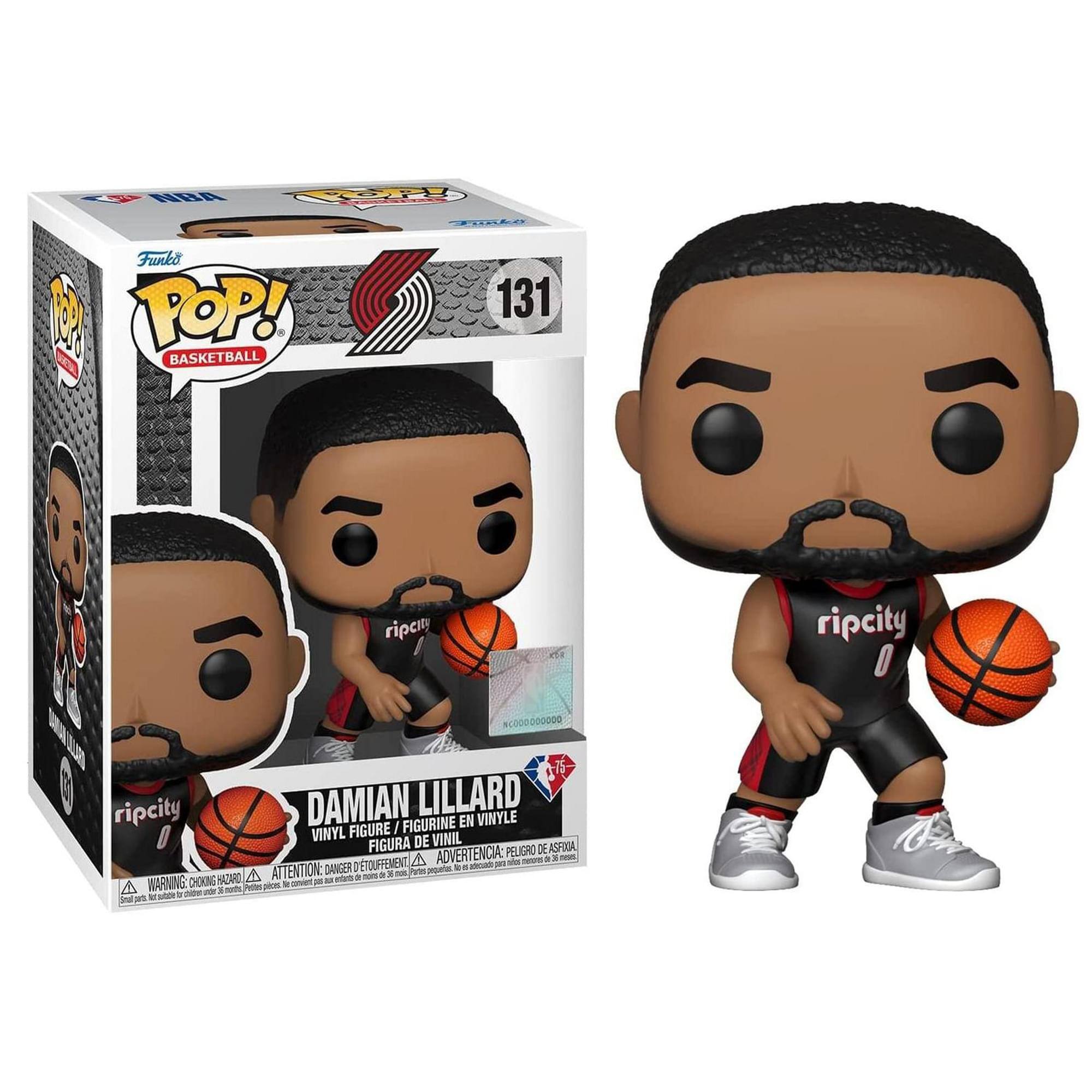 BBA osR Funko POP! NBA BASKETBALL 131 ripcity 000000 ripcity DAMIAN LILLARD FIGURINE EN VINYLE VINYL FIGURE ! FIGURA DE VINIL ASFIGA PELIGRO DE TOUFFEMENT A ADVERTENCIA: - DANGER 3 pepuetac - NATARD A ATTENTION: - Pte A WARNING: CHOKING HAZARD -