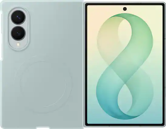 Front. Samsung - Galaxy Z Fold8 Silicone Magnet Case - Pistachio.