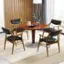 Alt View 1. Costway - PU Leather Dining Chair Set of 2 with Padded Seat & Back Armrests Rubber Wood Frame - Black.