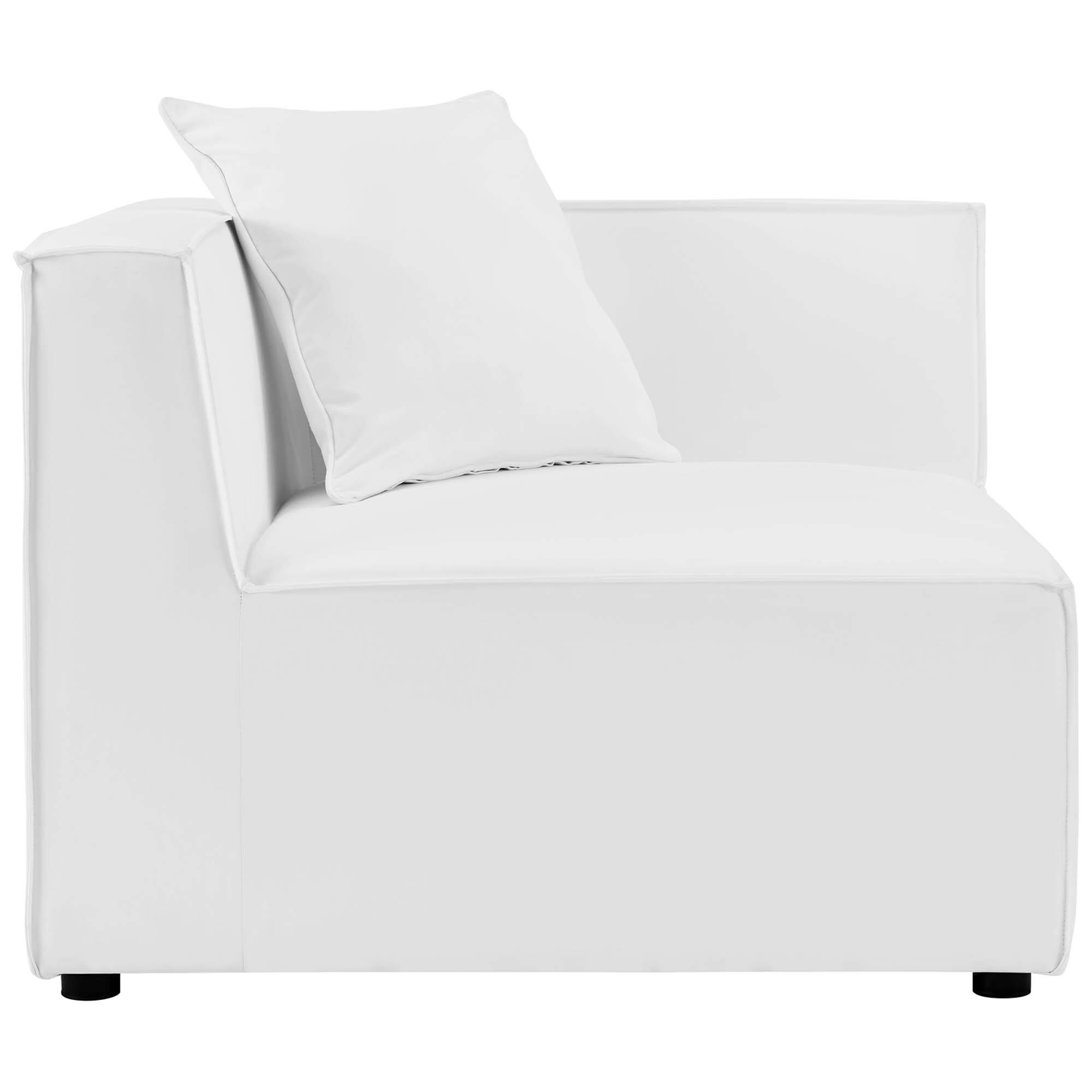 Alt View 1. Modway - Saybrook Outdoor Patio Upholstered Sectional Sofa Corner Chair by Modway - White.