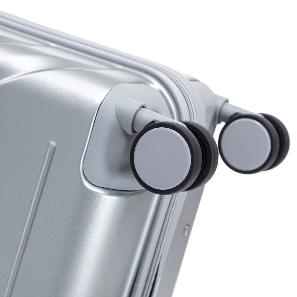 Alt View 9. Ropilly - Ropilly 2 Piece Luggage Set 20" Hard Shell Suitcase with 14 Inch Cosmetic Case Silver - Silver.