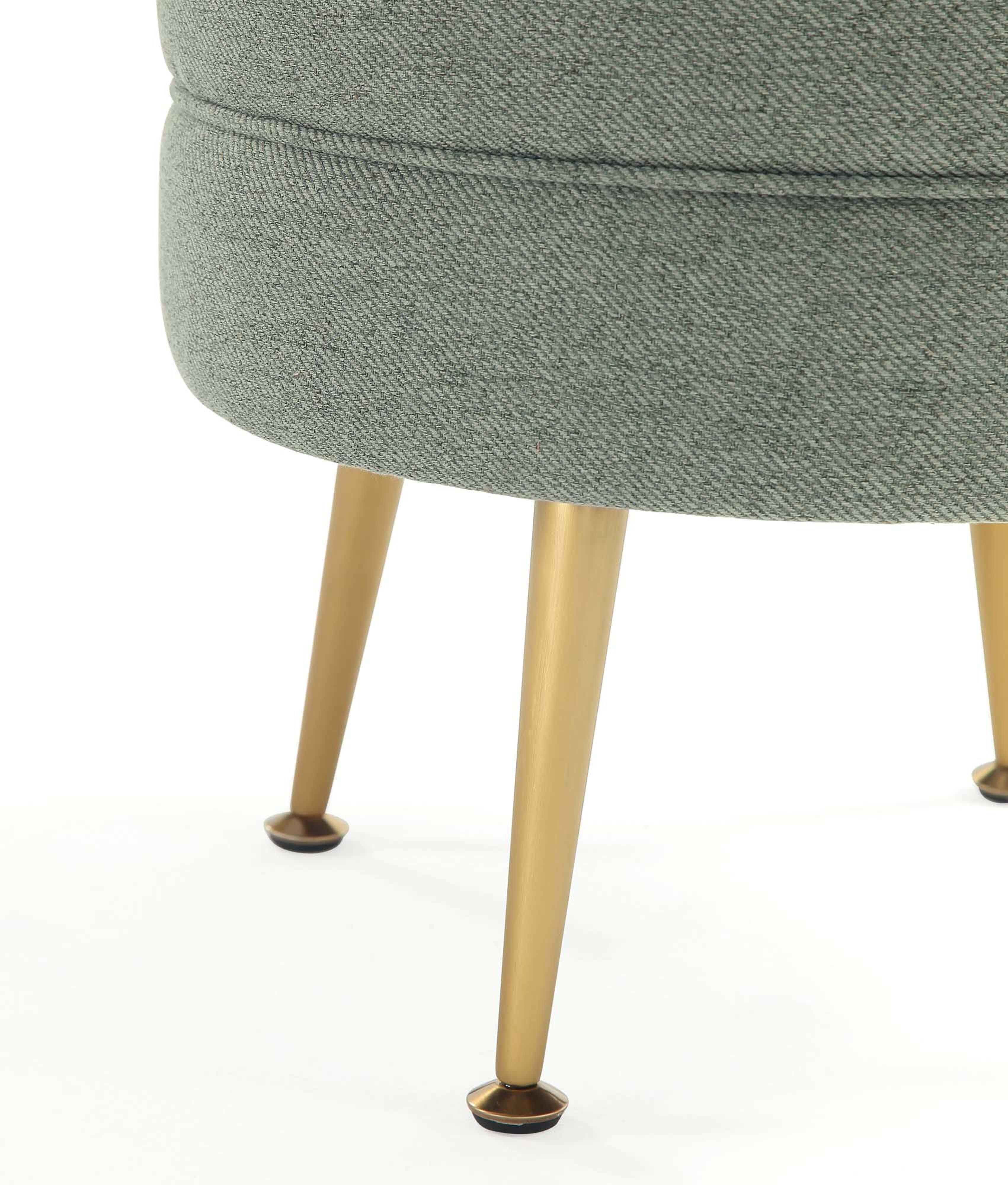 Alt View 1. Manhattan Comfort - Bailey Mid-Century Modern Upholstered Accent Ottoman - Set of 2 - Sage Green.