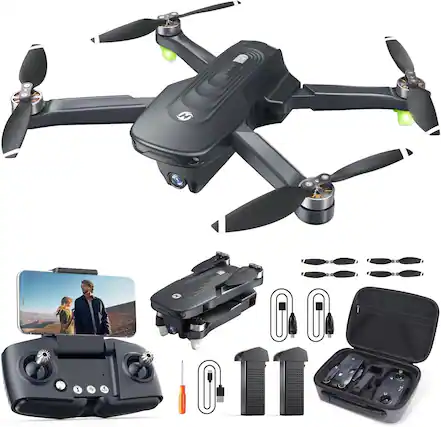 Front. Holy Stone - Holy Stone HS175D Foldable 4K GPS Camera Drone with Auto Return and 46-Minute Flight - Black.