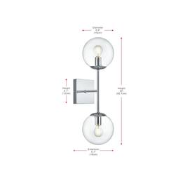 Living District - Neri 6 Inch Wall Sconce Clear Shade in Chrome - Chrome And Clear