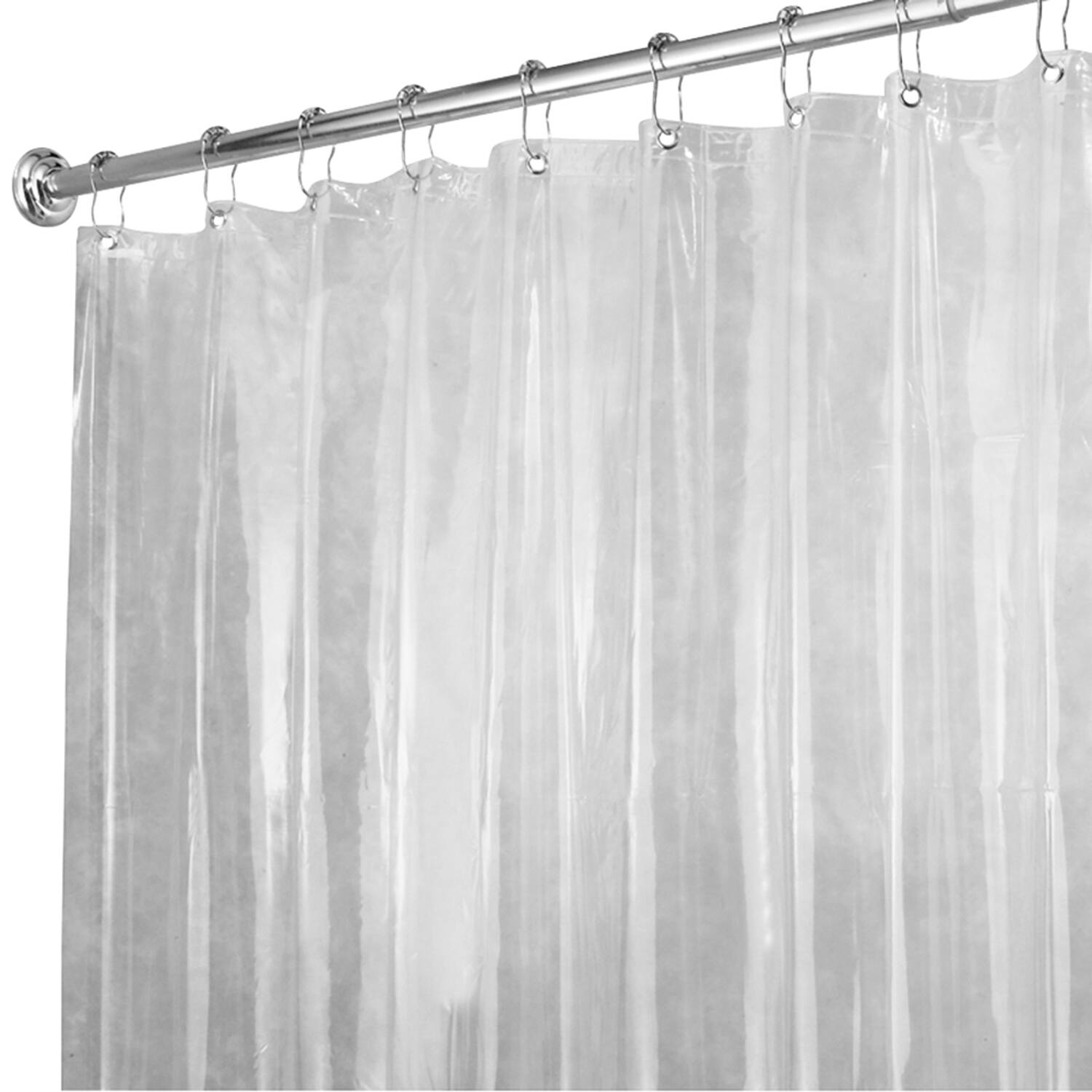 Front. iDesign - iDesign 72 in. H X 72 in. W Clear Solid Shower Curtain Liner Vinyl - Clear.