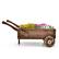 Alt View 1. Costway - Decorative Wagon Cart Plant Flower Pot Stand Wooden Raised Garden Planter Box - Rustic Brown.