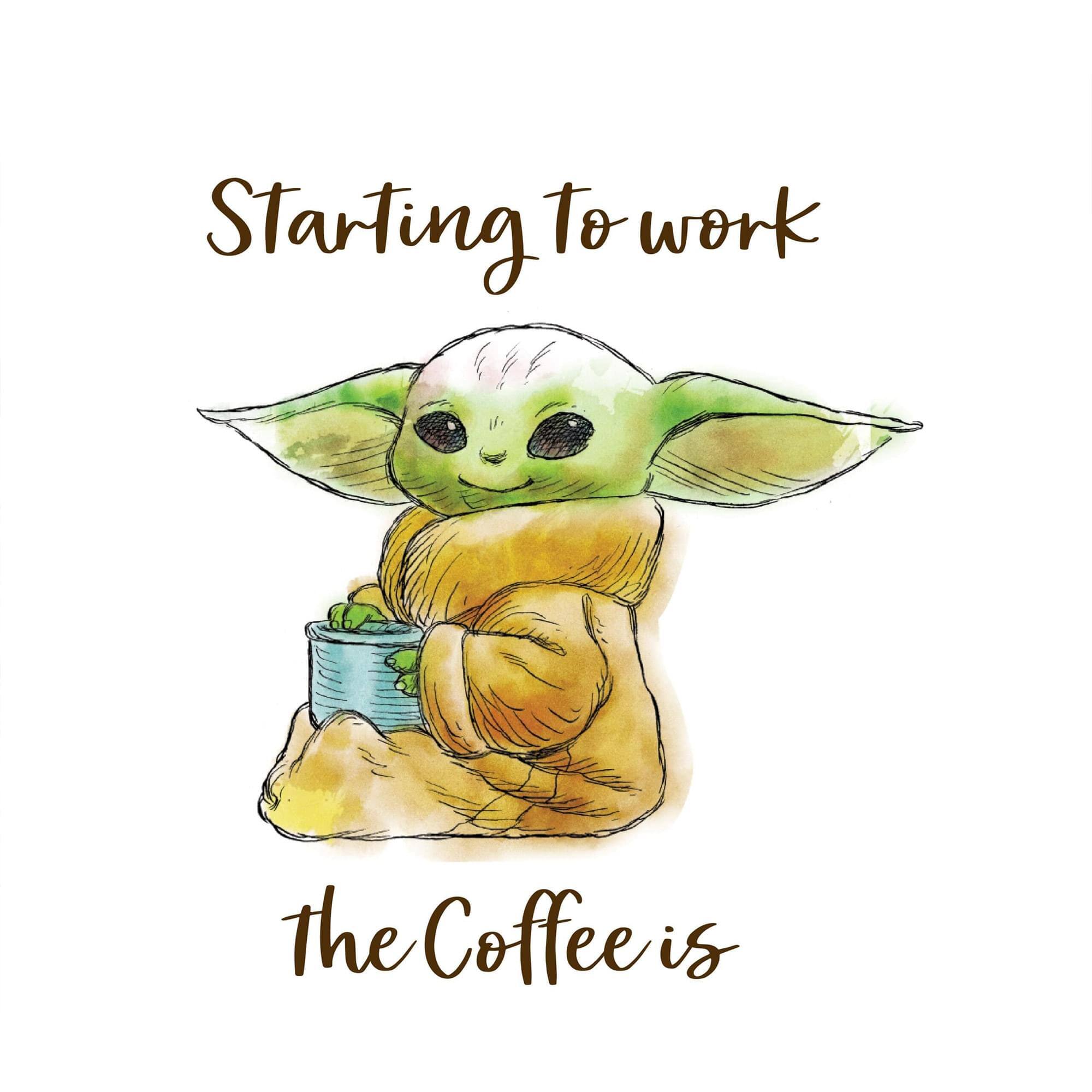 Starting to work  
the coffee is