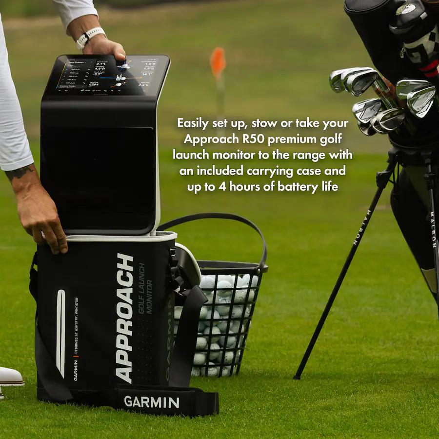 Approach R50 Garmin Approach R50 Premium Golf Launch Monitor Simulator Bundle Black ...