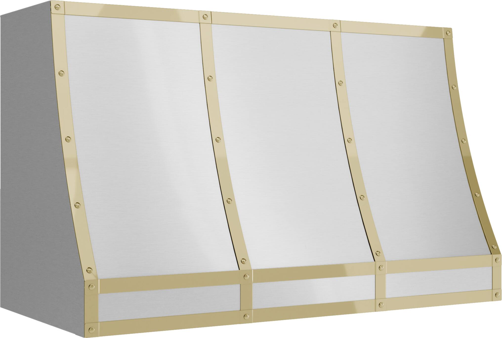 Angle. Zephyr - Banding Kit for Zephyr Forte Range Hood CHFT48ASX - Polished Gold.