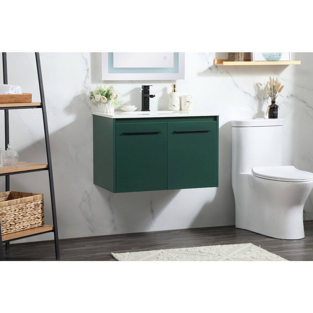 Alt View 10. Elegant Kitchen and Bath - 30 Inch Single Bathroom Vanity In Green - Green.