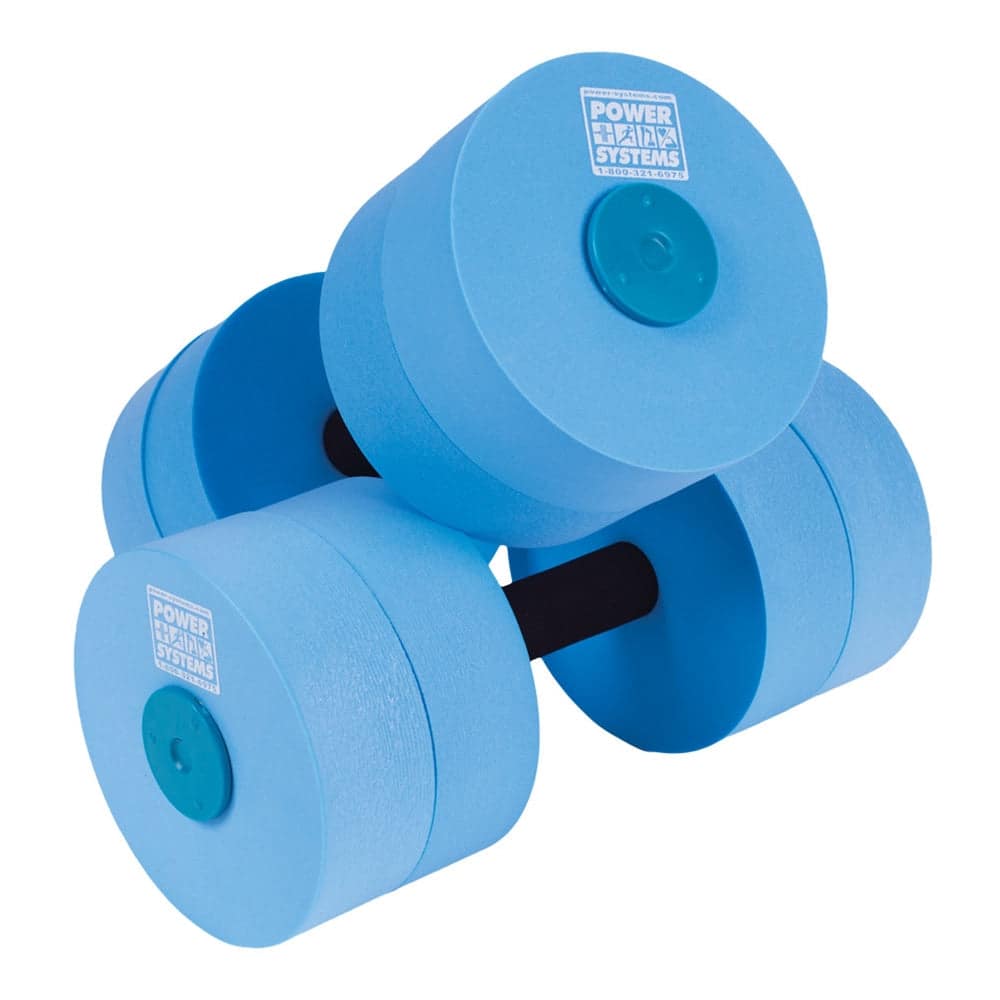 Power Systems - Pool Dumbbells Pair – Medium Resistance Water Dumbbells for Aqua Fitness - Blue