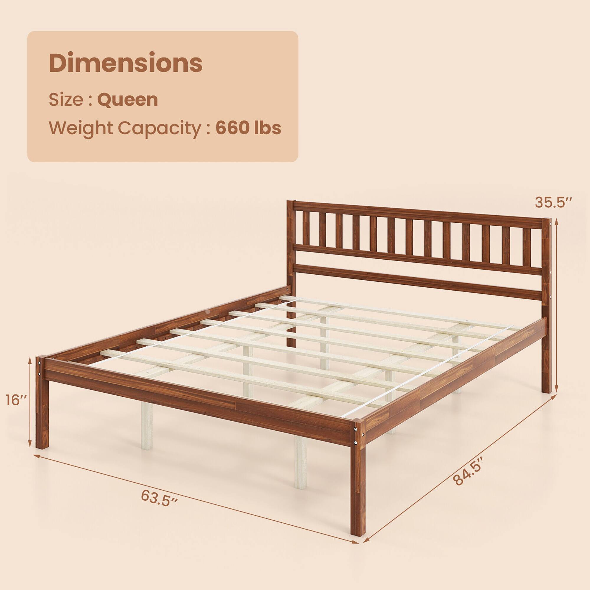 Dimensions  
Size: Queen  
Weight Capacity: 660 lbs  

35.5"  
16"  
63.5"  
84.5"