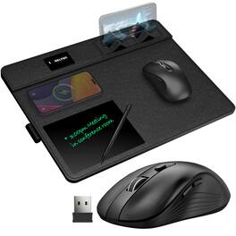 Delton - D101 Optical Wireless Mouse with Charging Pad (DMMPADKIT101) - Wireless - Black