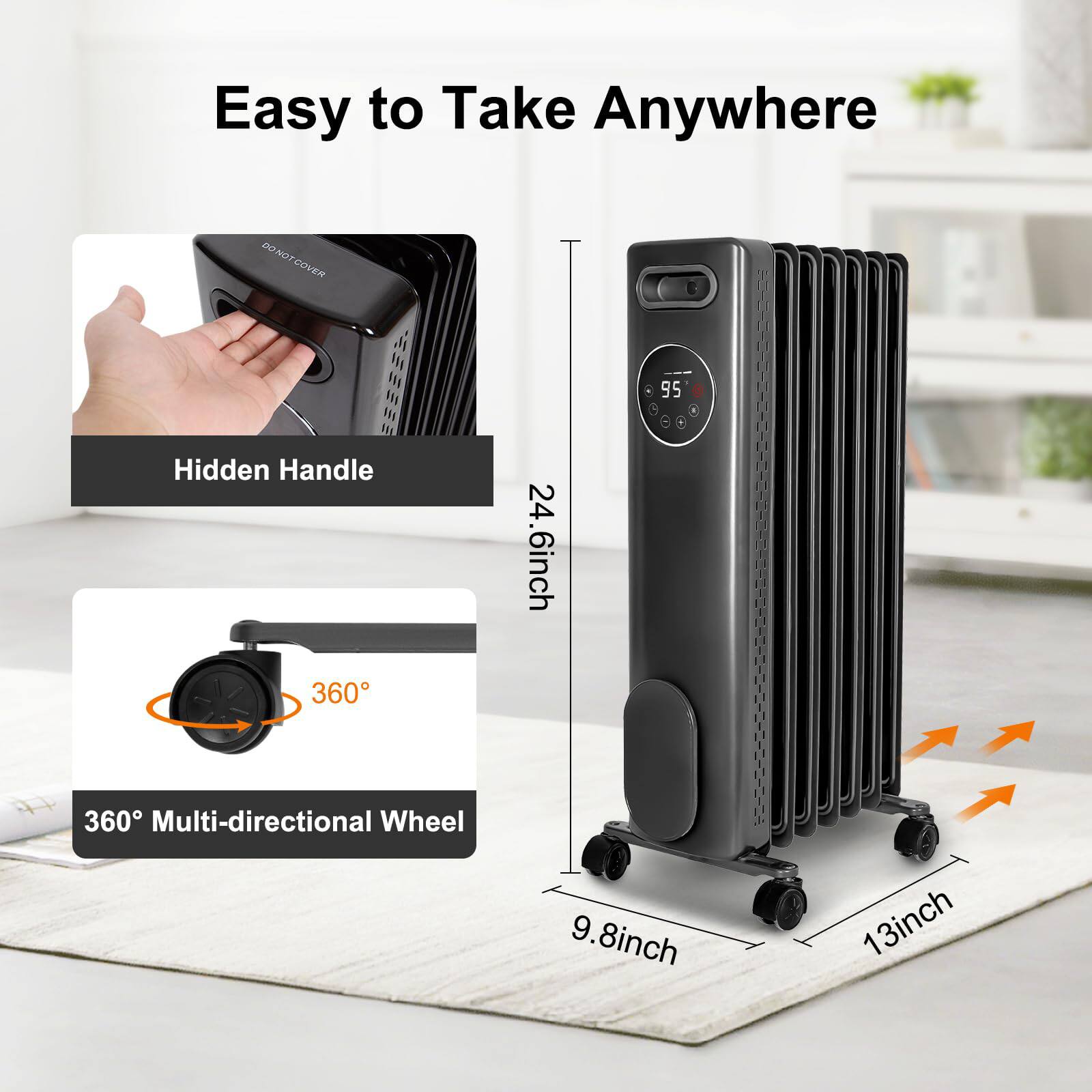 Easy to Take Anywhere

Hidden Handle

360° Multi-directional Wheel

24.6 inch

9.8 inch

13 inch