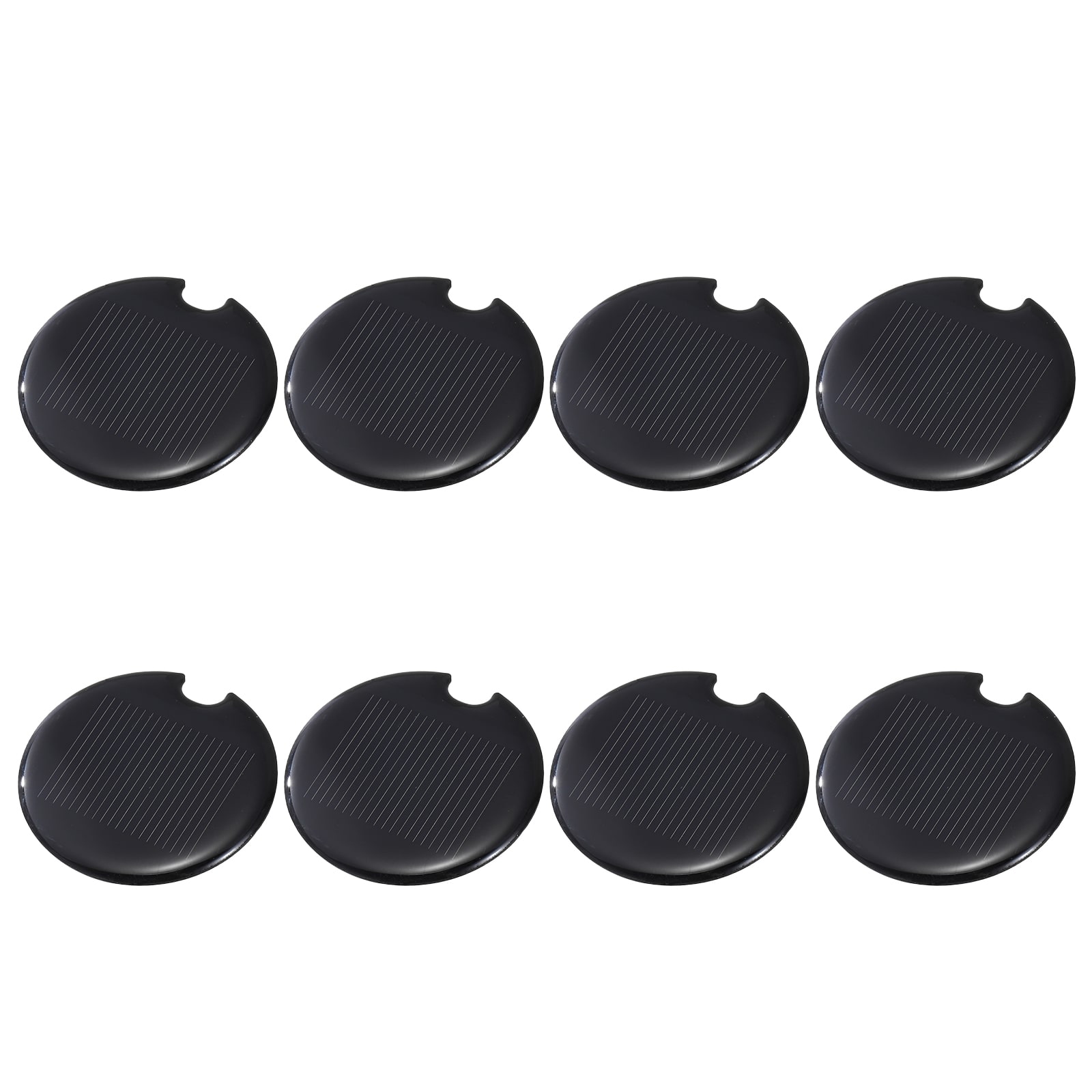 Unique Bargains - 8pcs 0.5V 0.13W 260mA Round Solar Panels, Small Solar PV Cells for DIY Electric Toy Materials Kits - Black