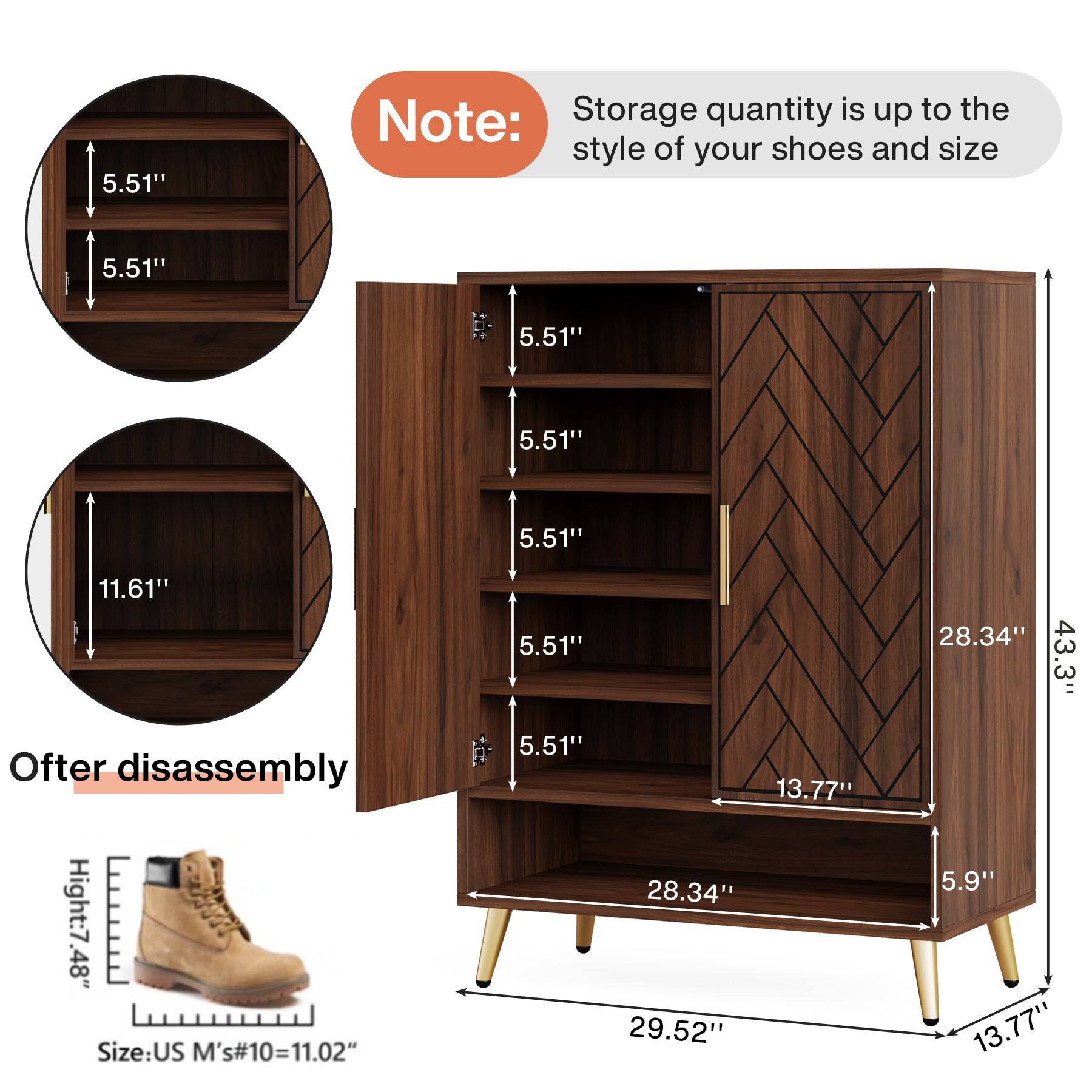 5.51"

Note: Storage quantity is up to the style of your shoes and size

5.51"

5.51"

11.61" Offer disassembly Height: 7.48" Size: US M's#10 = 11.02"

5.51" 5.51" 5.51" 13.77" 28.34" 29.52"

28.34" 43.3" 5.9" 13.77"