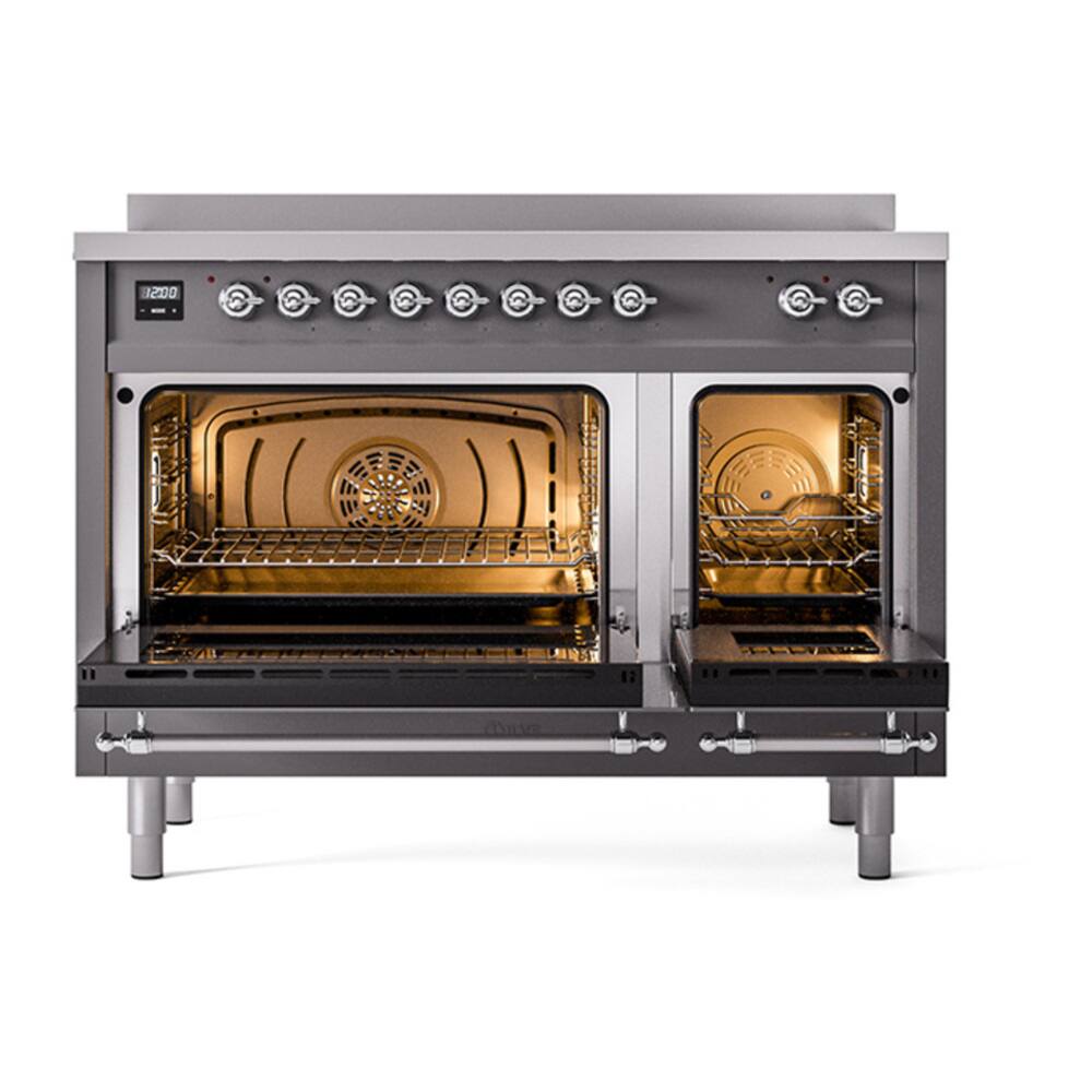 Alt View 1. ILVE - ILVE Nostalgie II 48 inch Induction Range with 6 Induction Elements (Graphite Matte) - Graphite Matte.