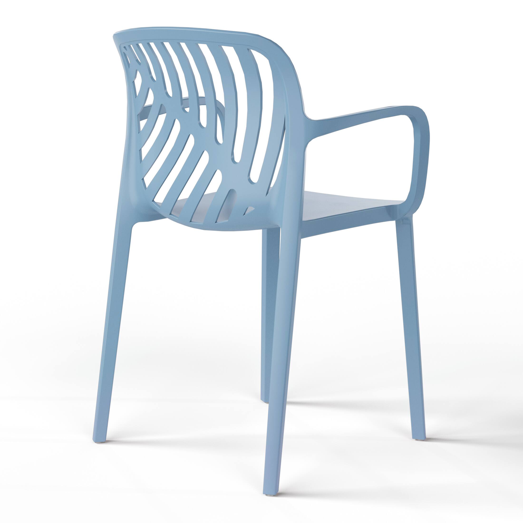 Back. WestinTrends - WestinTrends Playa 7-Piece Outdoor Metal Rectangle Patio Dining Table Set With Stackable Resin Patio Dining Chairs - French Blue.