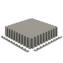 Costway - 12 Pack Interlocking EVA Foam Floor Tiles, 1/2 Inch Thick Puzzle Exercise Mats - Gray