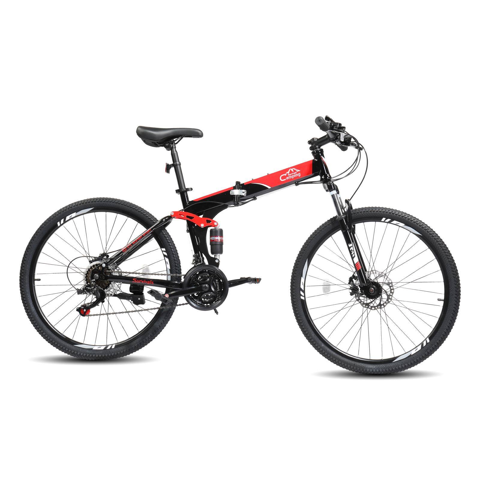 Alt View 1. Winado - Folding Mountain Bike Full Suspension 26" 21 Speeds Bicycle for Adult Men Women - Black.