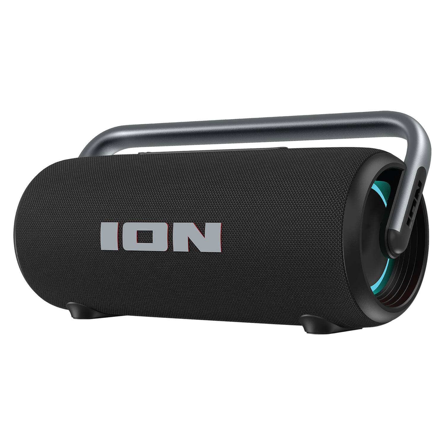 Alt View 6. ION Audio - 110W Rechargeable Bluetooth Speaker with Lights, Auracast, Mic, USB/Aux, Water-Resistant, 12 Hr Play Time - Black.
