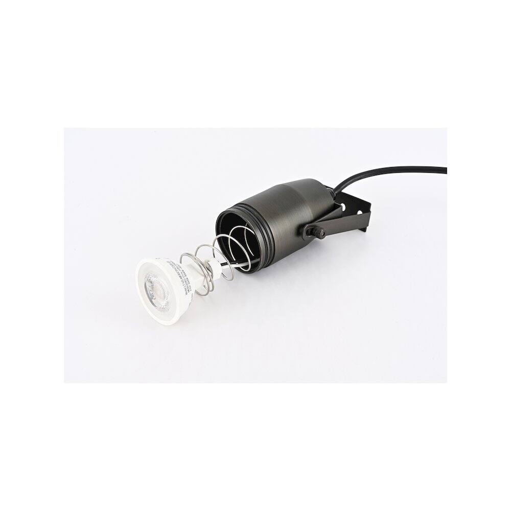 Back. Elitco Lighting - Outdoor 12V Cast Brass Spot Light, 2 inch Wide x 4.5 inch High - Dark Bronze.