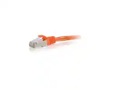 Front. Cables to Go - C2G 00893 20ft. Cat6 Snagless Shielded (STP) Ethernet Network Patch Cable - Orange.