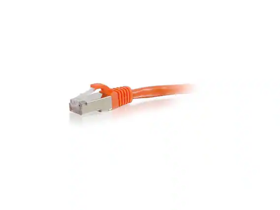 Front. Cables to Go - C2G 00883 Cat6 Cable - Snagless Shielded Ethernet Network Patch Cable, Orange (8 Feet, 2.43 Meters).