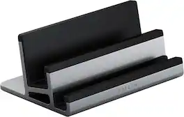 Satechi - Dual Vertical Aluminum Laptop Stand– Universal Compatibility - MacBook, iPad, iPhone, PC, Chromebook, Tablet - Space Gray